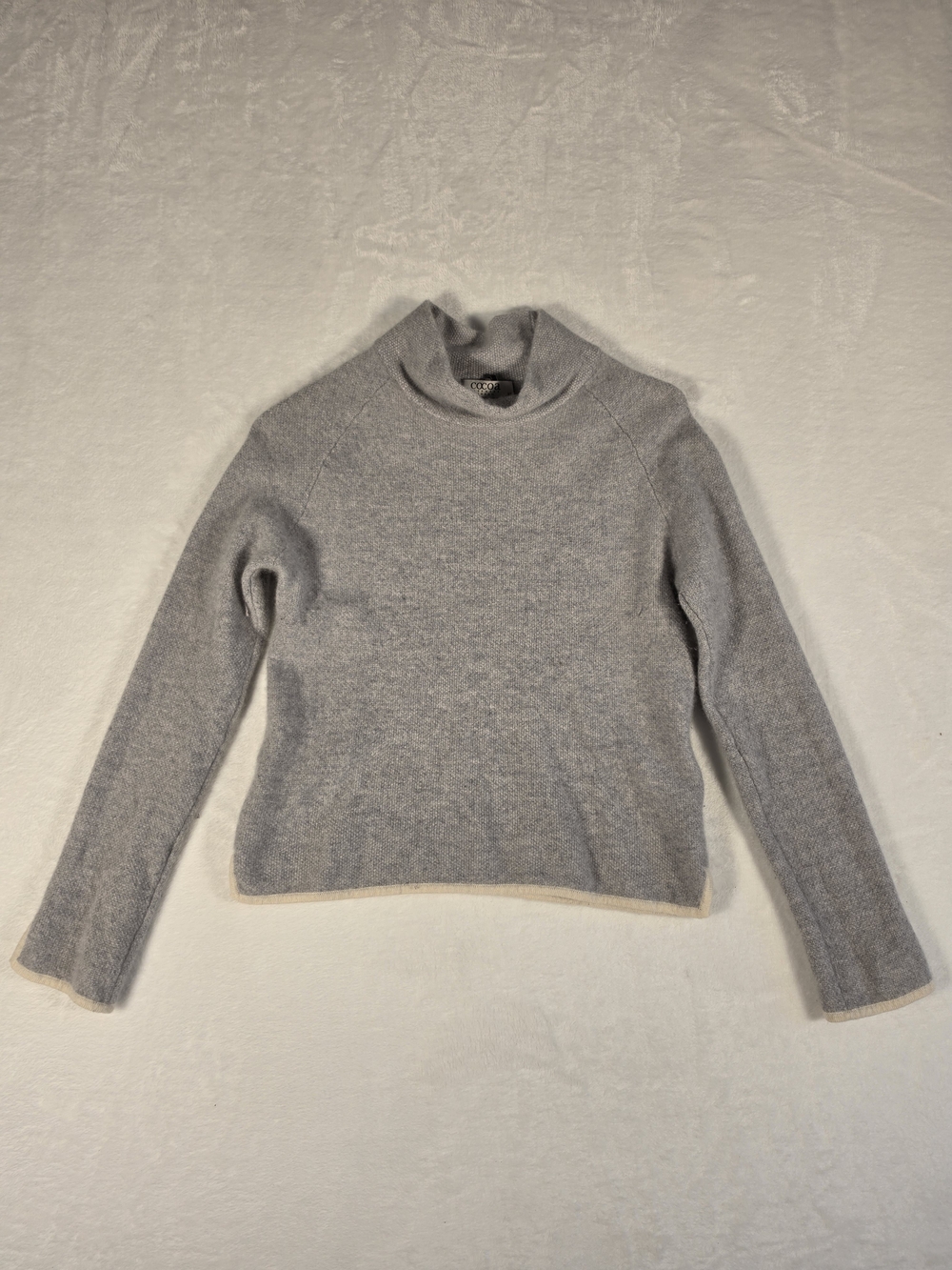 Cocoa Cashmere Mockneck Women's Sweater In Gray, Size XS